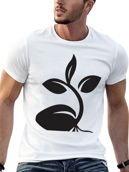 Black T-Shirt with Sprout Design