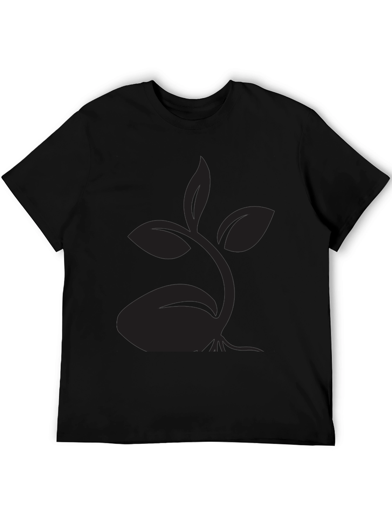Black T-Shirt with Sprout Design