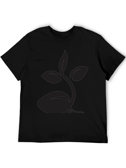 Black T-Shirt with Sprout Design