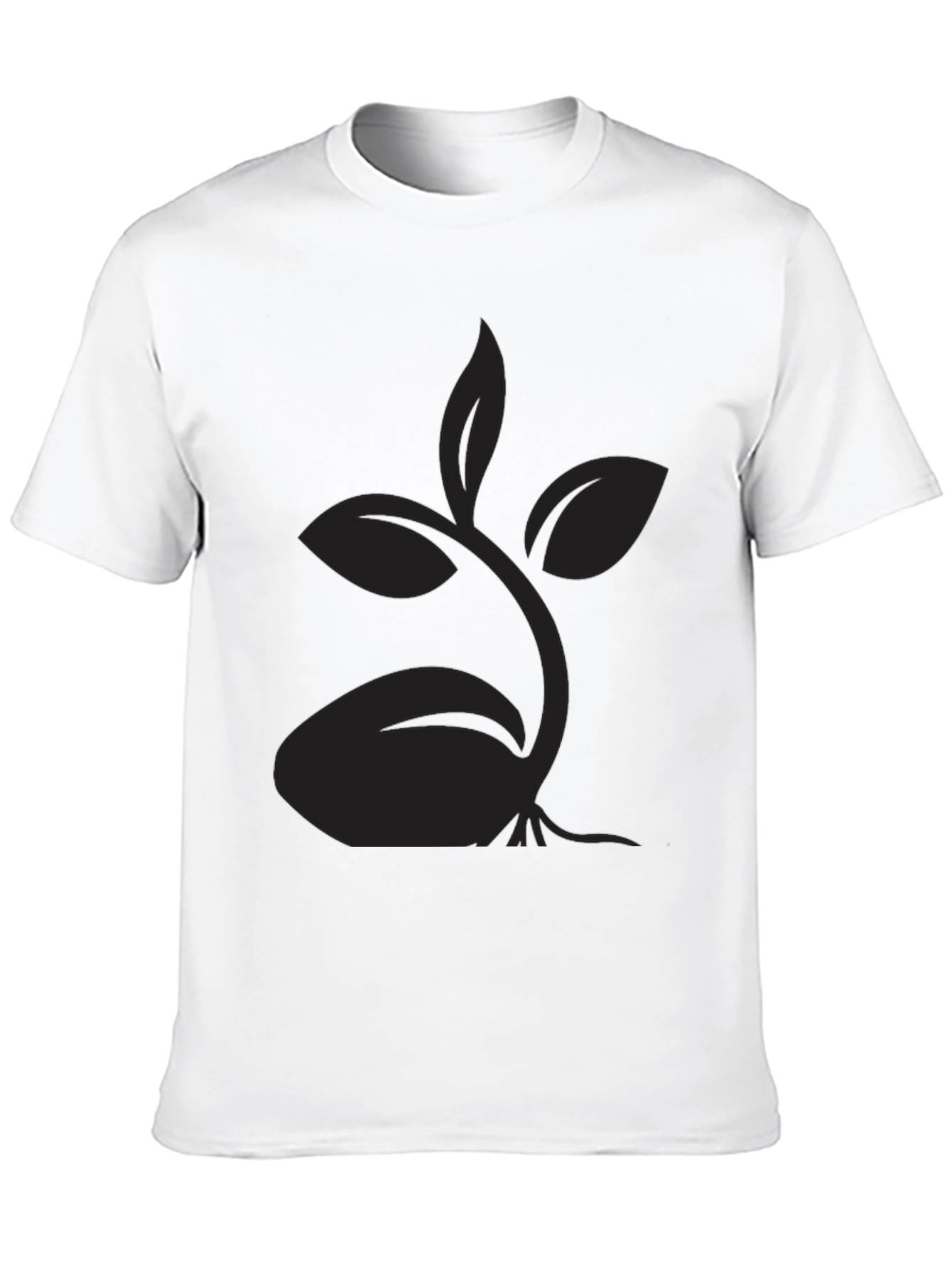 Black T-Shirt with Sprout Design