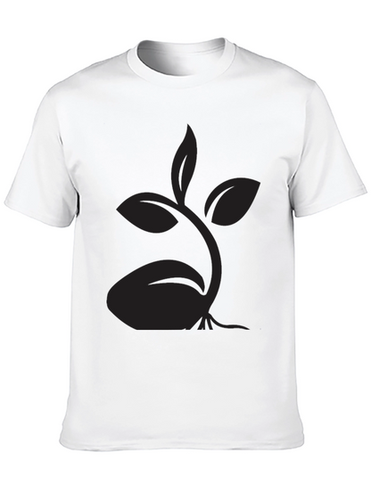 Black T-Shirt with Sprout Design