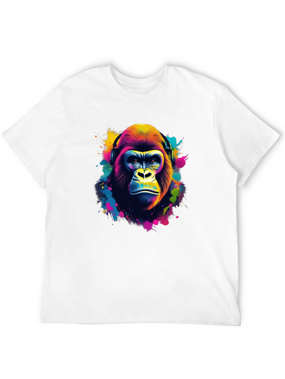 Vibrant Gorilla Headphone Graphic Tee - Black