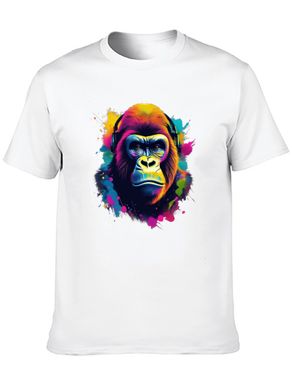 Vibrant Gorilla Headphone Graphic Tee - Black