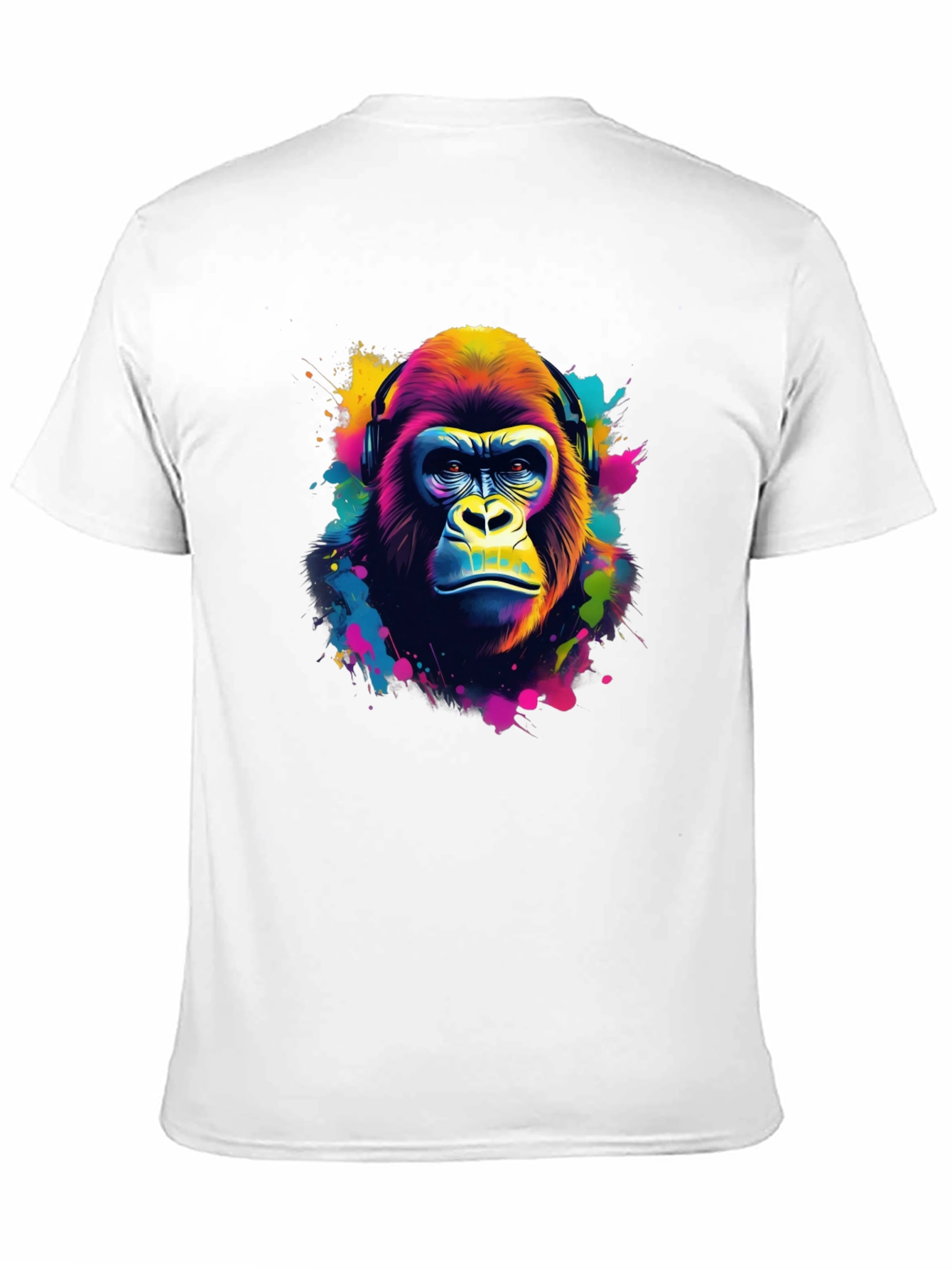 Vibrant Gorilla Headphone Graphic Tee - Black