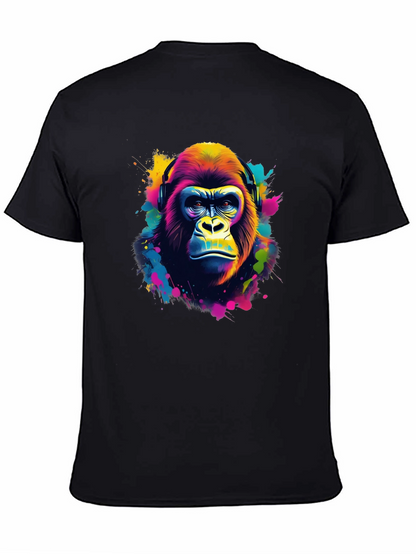 Vibrant Gorilla Headphone Graphic Tee - Black