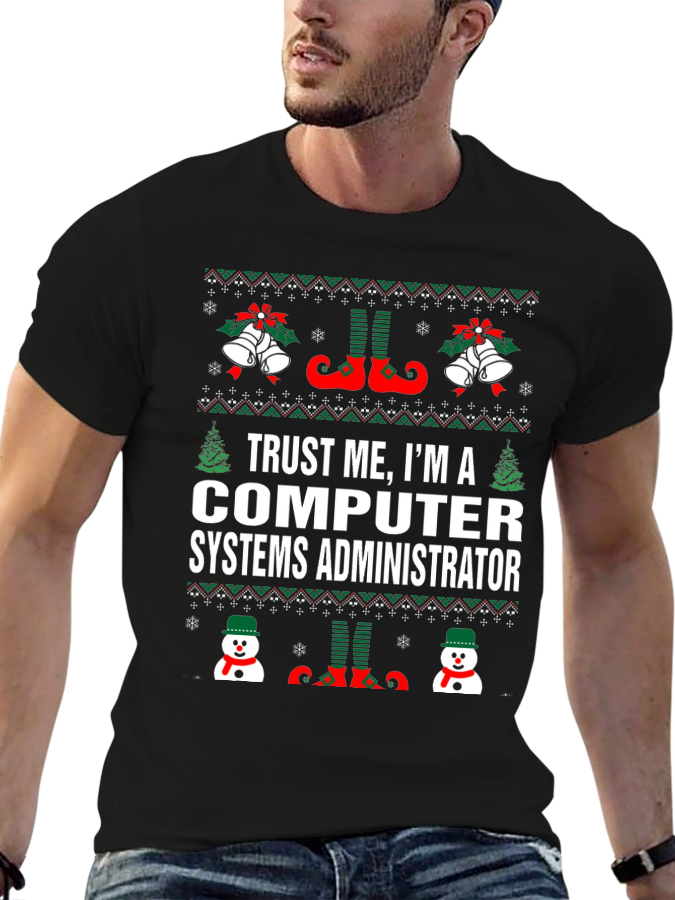 Computer Systems Administrator Ugly Christmas T-Shirt