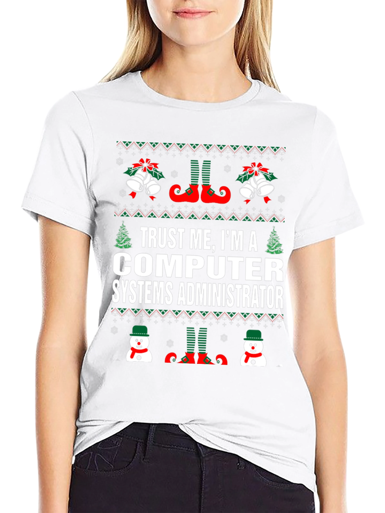 Computer Systems Administrator Ugly Christmas T-Shirt