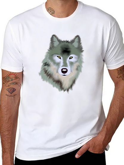 Wolf Graphic Print Black T-Shirt for Men