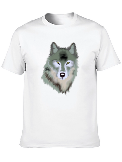 Wolf Graphic Print Black T-Shirt for Men