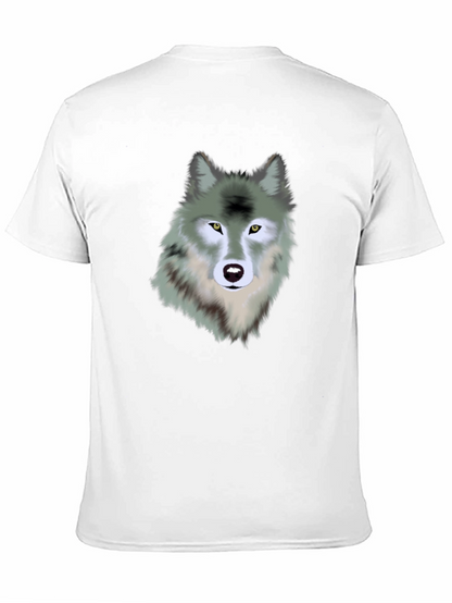Wolf Graphic Print Black T-Shirt for Men