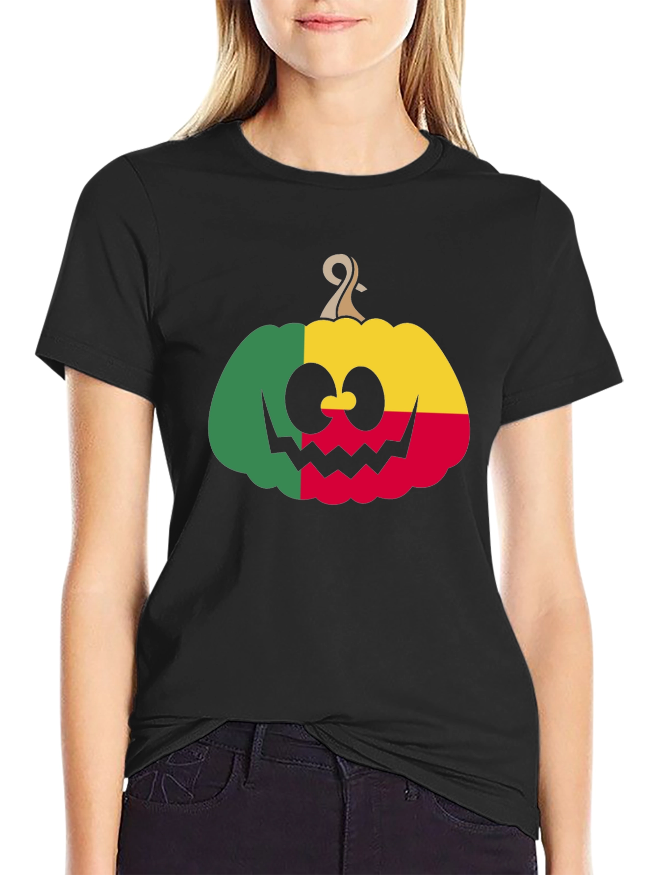 Benin Flag Pumpkin Halloween T-Shirt