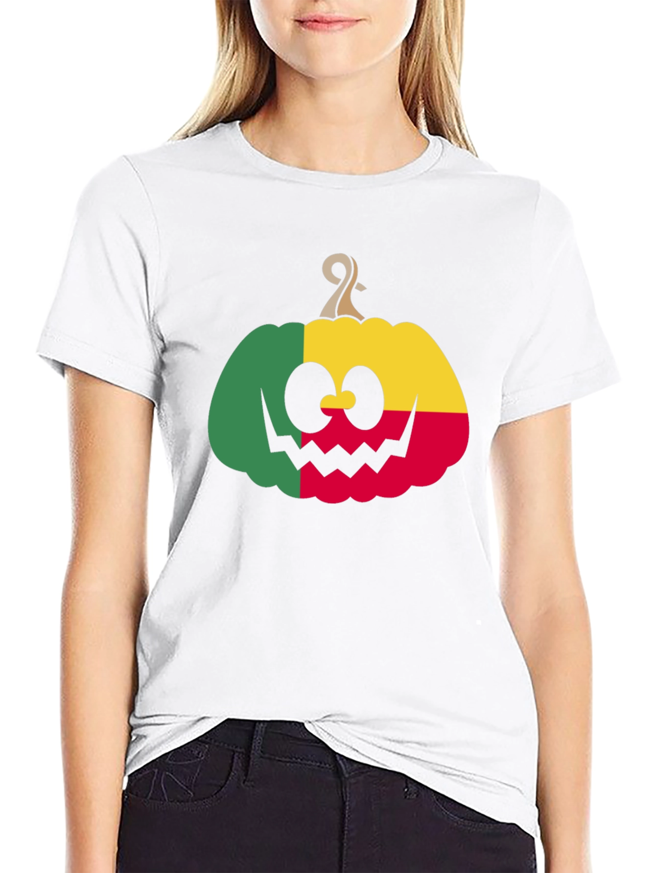 Benin Flag Pumpkin Halloween T-Shirt