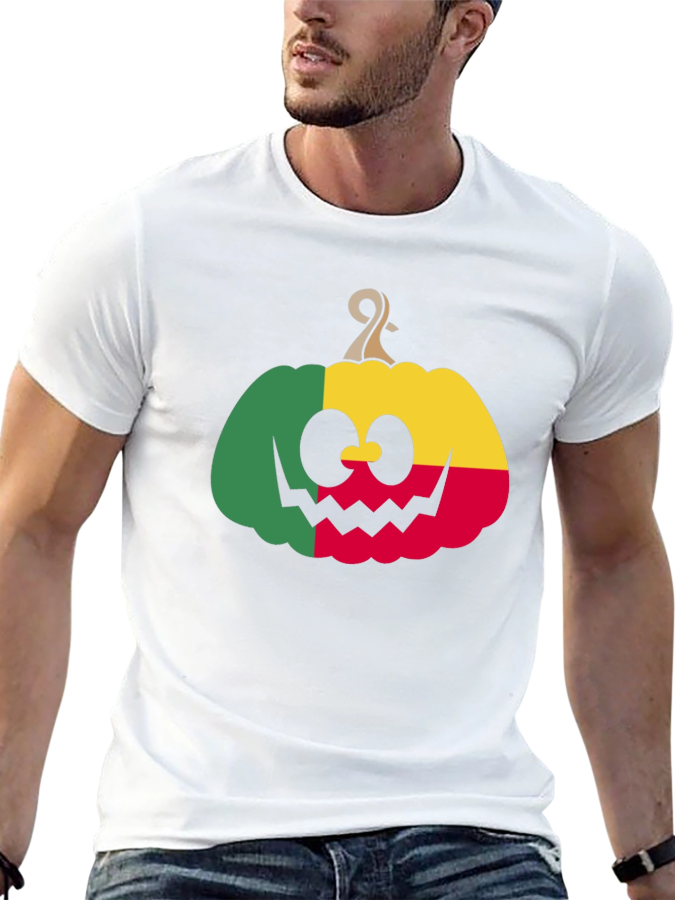 Benin Flag Pumpkin Halloween T-Shirt