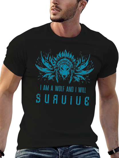 Wolf Survive Graphic T-Shirt