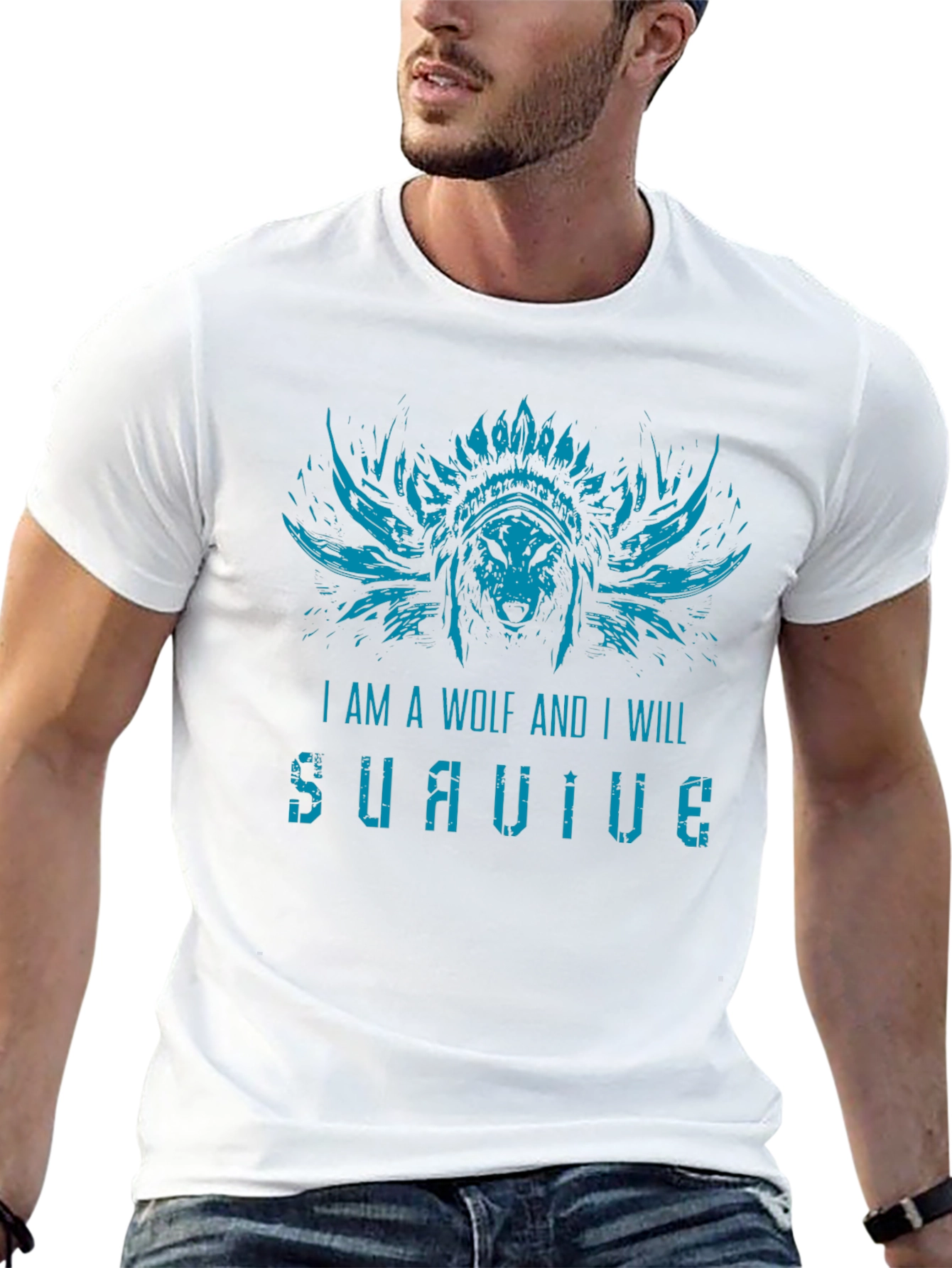 Wolf Survive Graphic T-Shirt