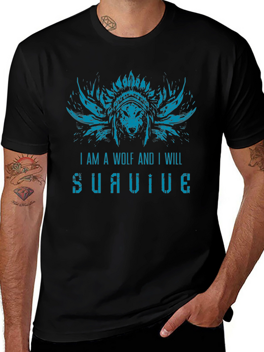 Wolf Survive Graphic T-Shirt