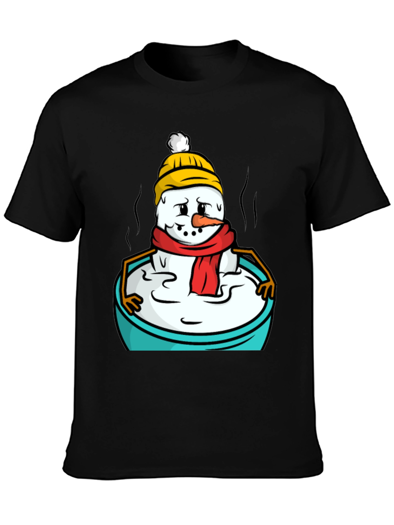 Melting Snowman Graphic Tee - Unisex Black T-Shirt