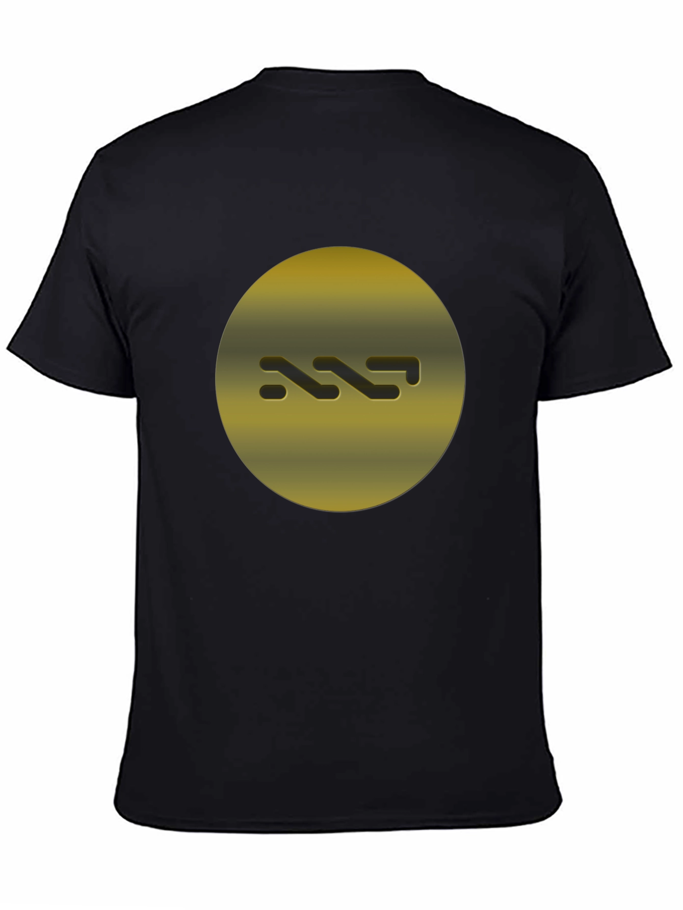Gold Abstract Graphic Print Black T-Shirt
