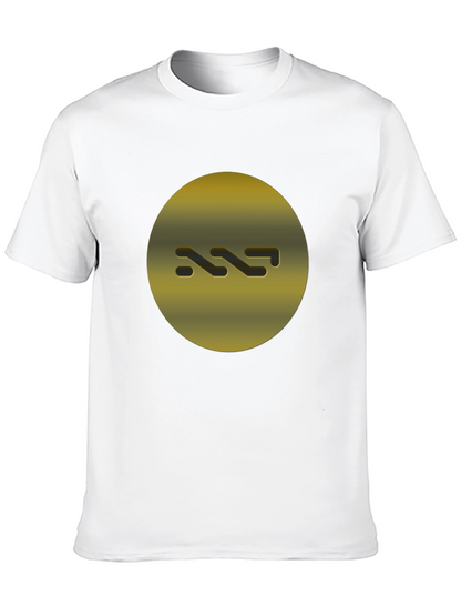 Gold Abstract Graphic Print Black T-Shirt