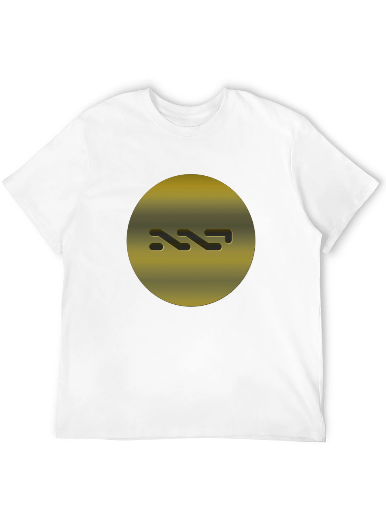 Gold Abstract Graphic Print Black T-Shirt