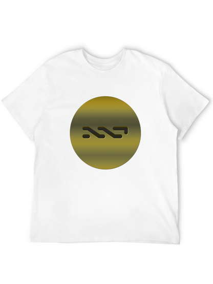 Gold Abstract Graphic Print Black T-Shirt