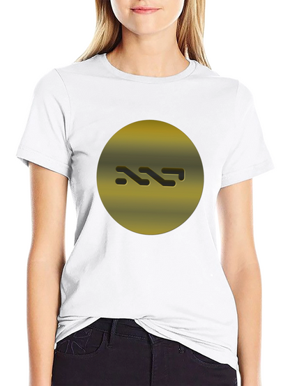 Gold Abstract Graphic Print Black T-Shirt