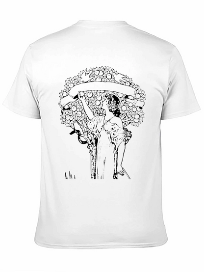 Art Nouveau Graphic T-Shirt - Stylish Black Tee