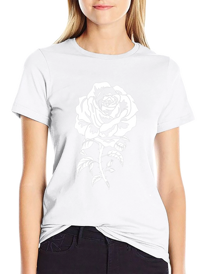 Black Rose Graphic T-Shirt - Stylish Floral Tee