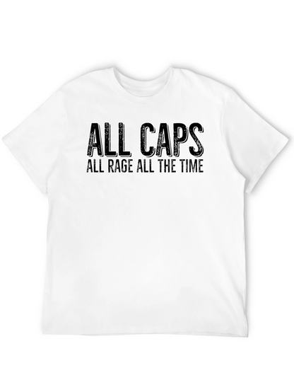 All Caps All Rage T-Shirt - Black Graphic Tee