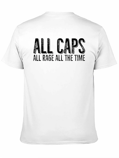All Caps All Rage T-Shirt - Black Graphic Tee