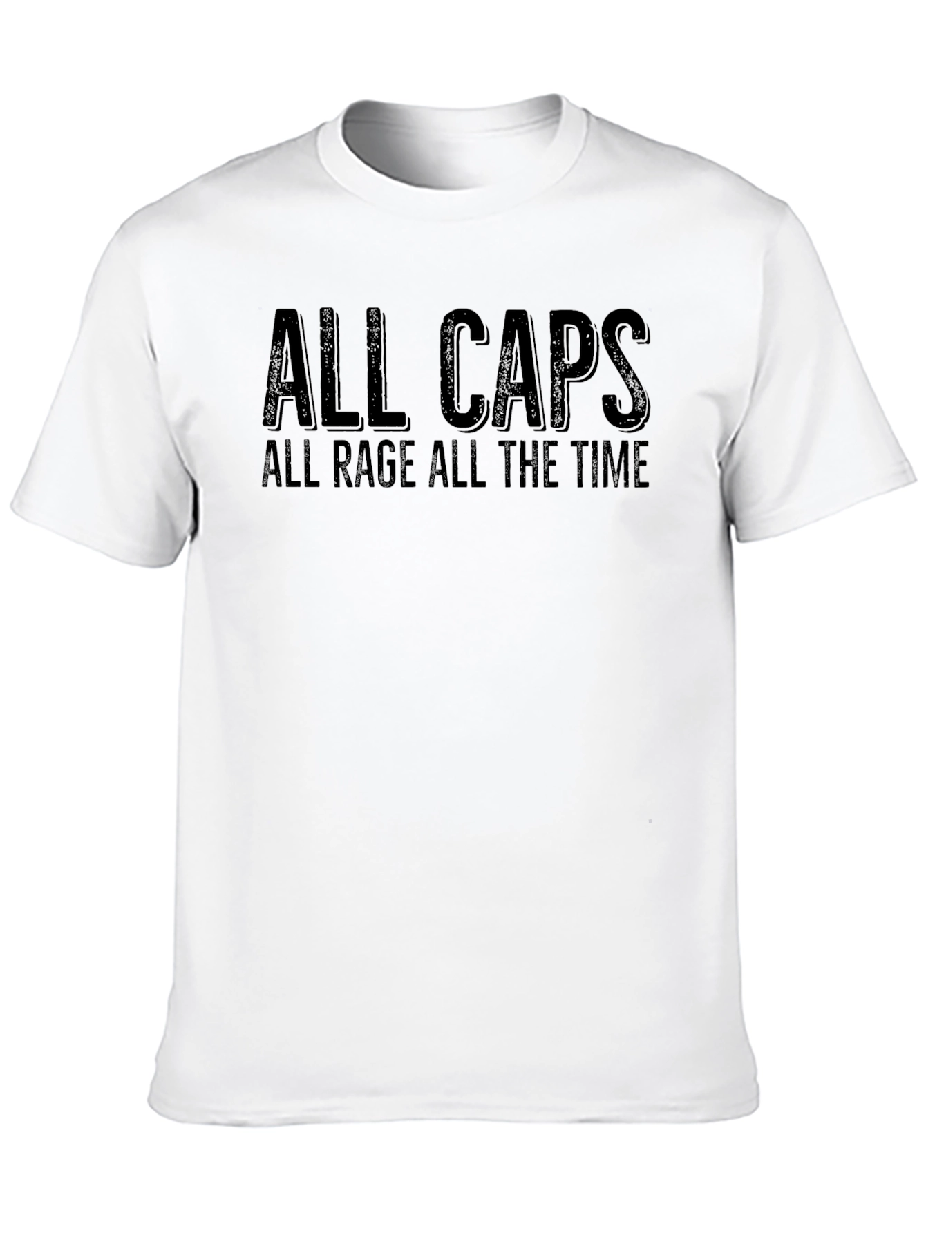 All Caps All Rage T-Shirt - Black Graphic Tee