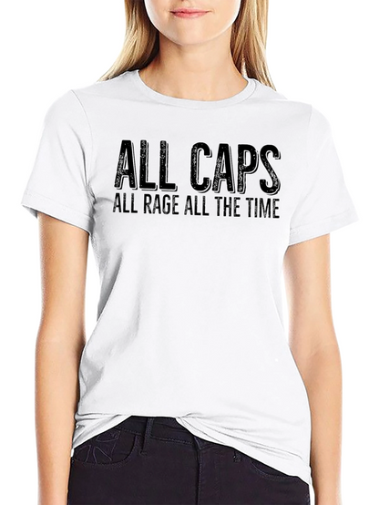 All Caps All Rage T-Shirt - Black Graphic Tee