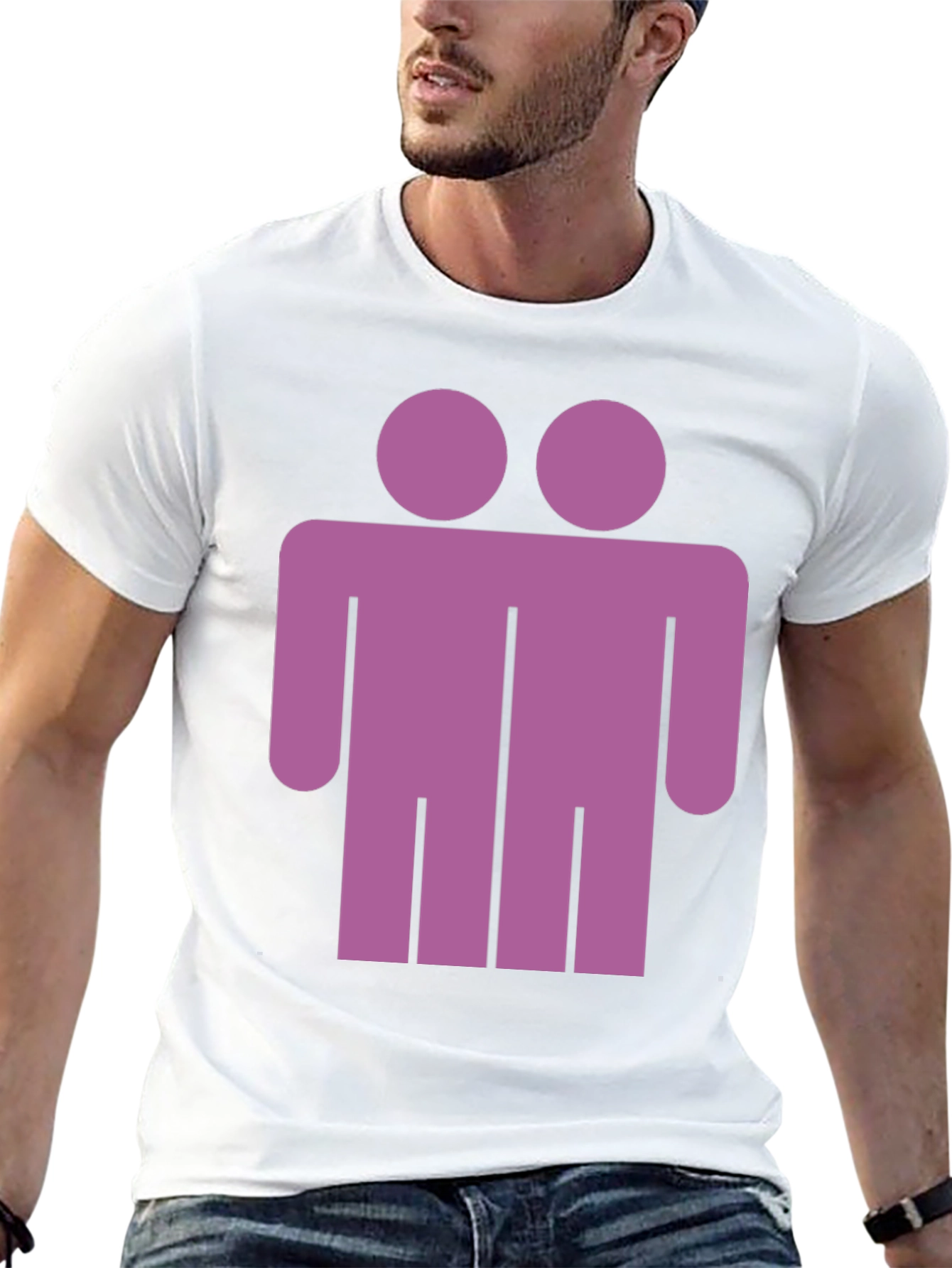 Two Headed Man Graphic Tee - Unique Novelty T-Shirt