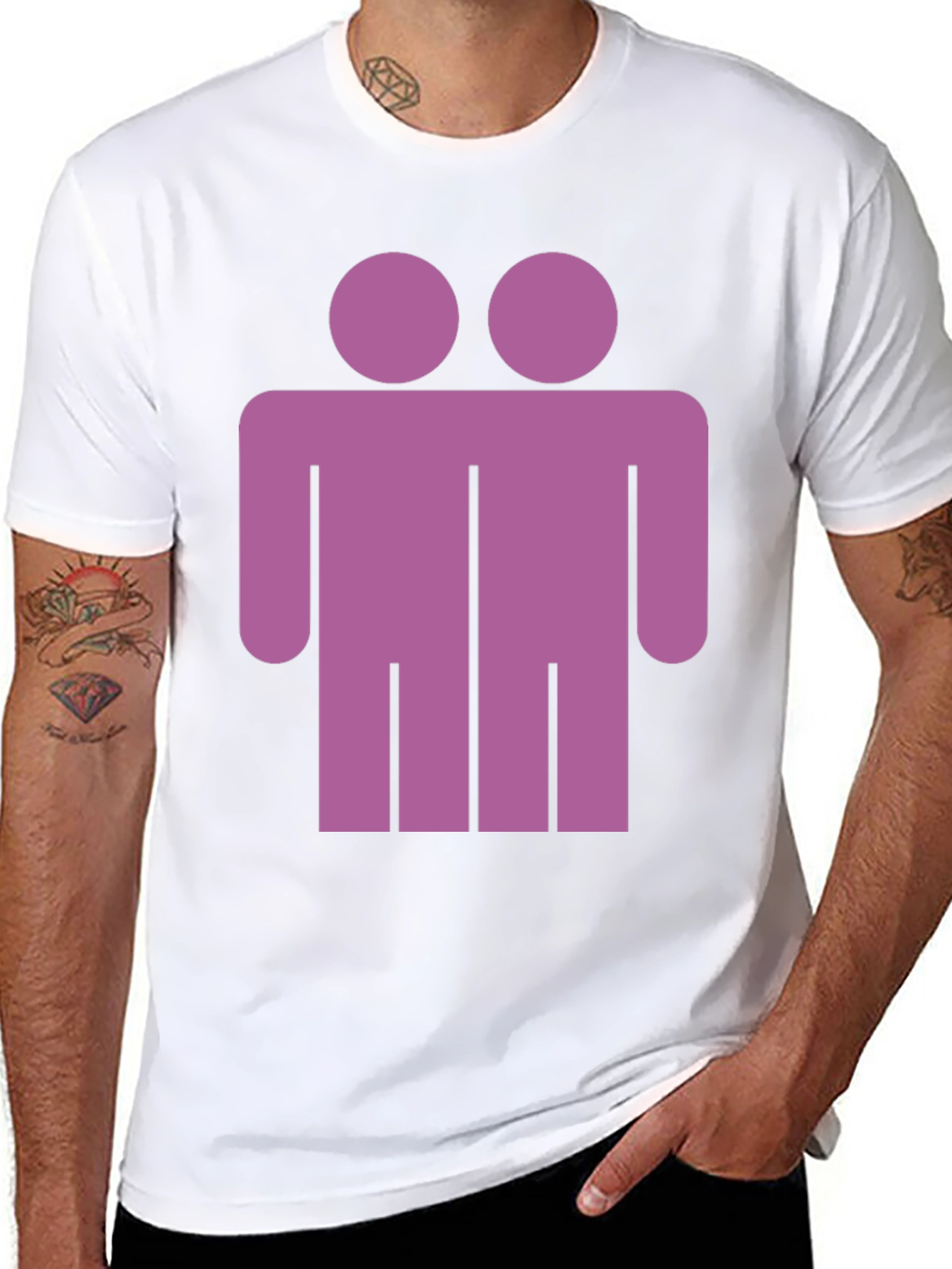 Two Headed Man Graphic Tee - Unique Novelty T-Shirt