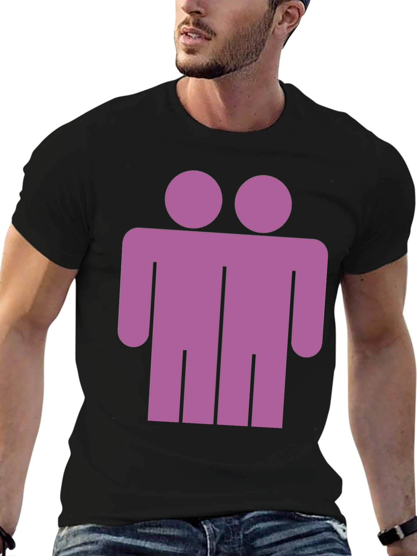 Two Headed Man Graphic Tee - Unique Novelty T-Shirt