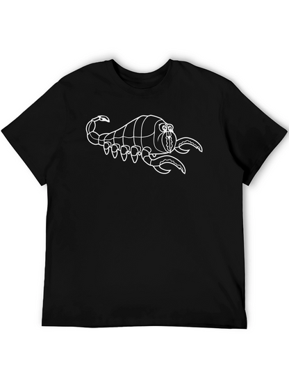 Cartoon Scorpion Graphic Tee - Black