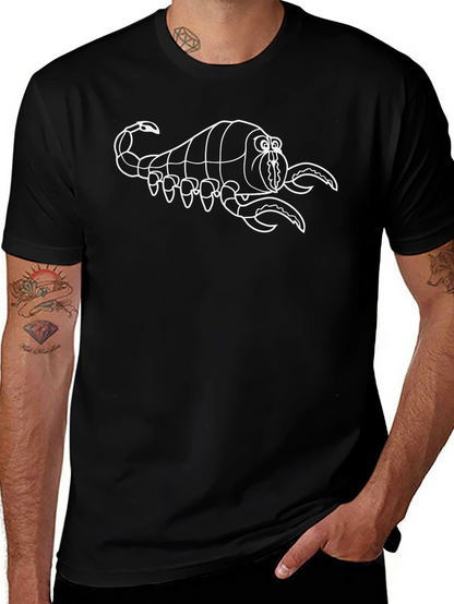 Cartoon Scorpion Graphic Tee - Black