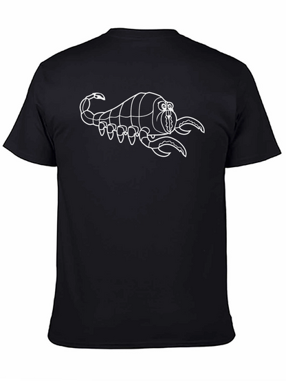 Cartoon Scorpion Graphic Tee - Black