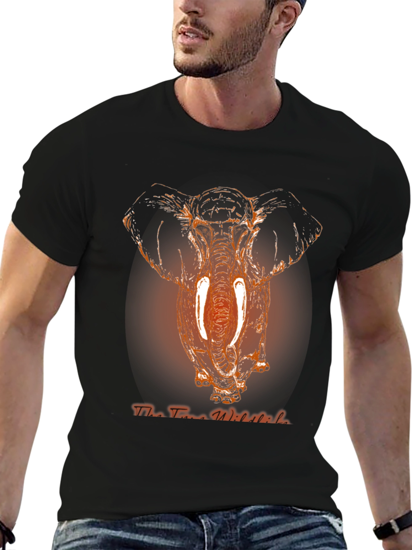 Elephant Graphic Print Mens T-Shirt