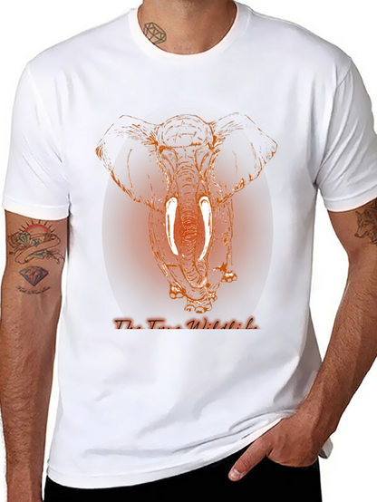 Elephant Graphic Print Mens T-Shirt
