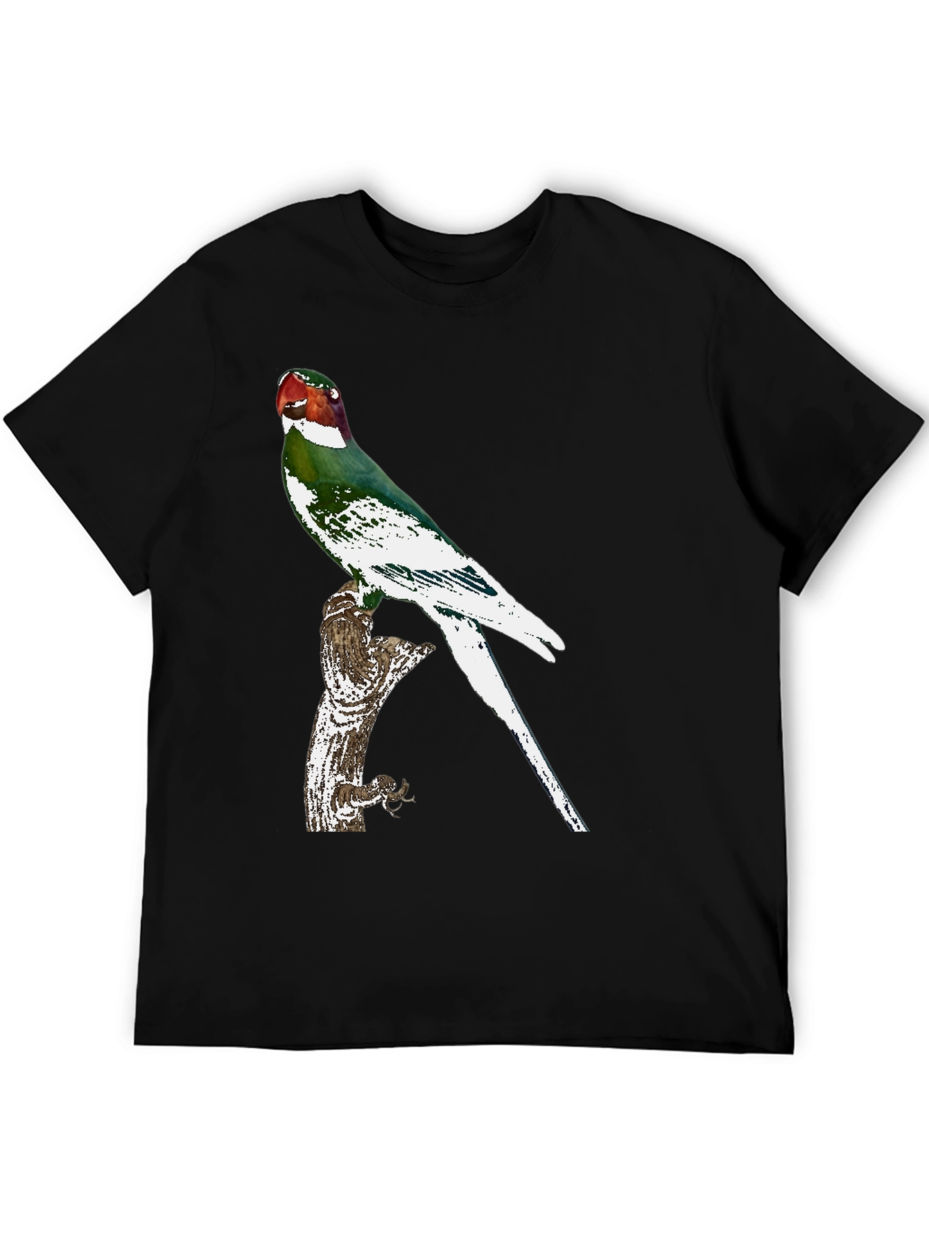 Parrot Graphic Tee - Black Cotton T-Shirt