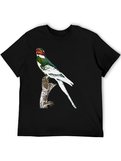 Parrot Graphic Tee - Black Cotton T-Shirt