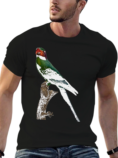 Parrot Graphic Tee - Black Cotton T-Shirt