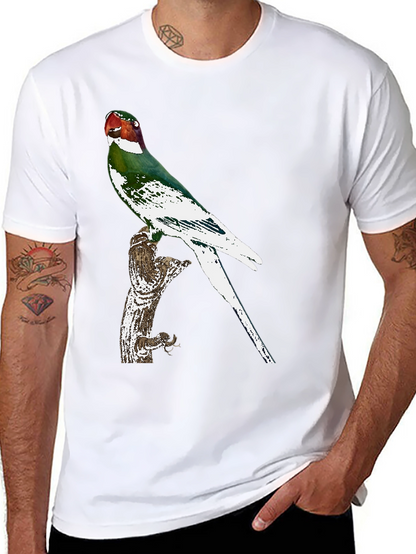Parrot Graphic Tee - Black Cotton T-Shirt