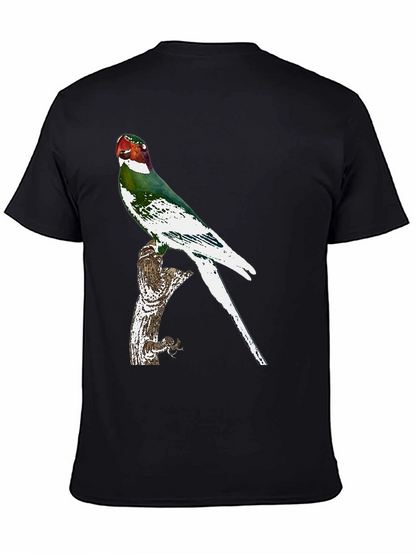 Parrot Graphic Tee - Black Cotton T-Shirt