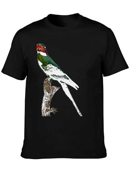 Parrot Graphic Tee - Black Cotton T-Shirt