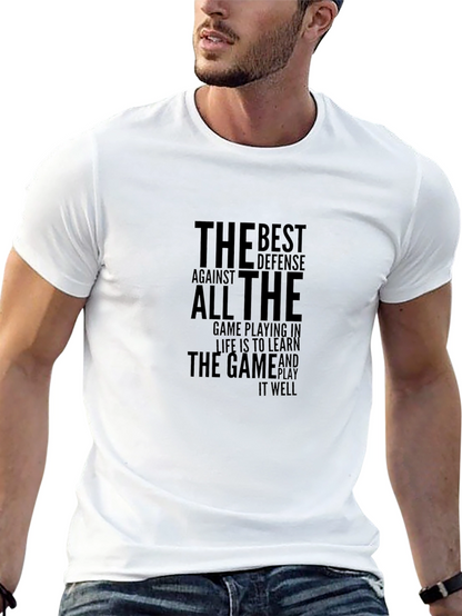 Motivational Best Defense Graphic Tee - Black