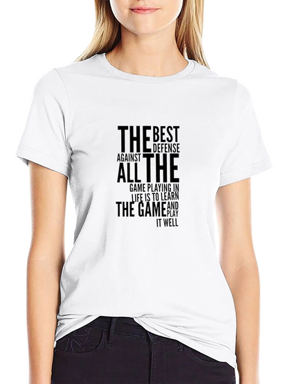 Motivational Best Defense Graphic Tee - Black