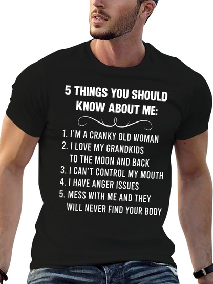 Cranky Old Woman T-Shirt - Humorous Graphic Tee