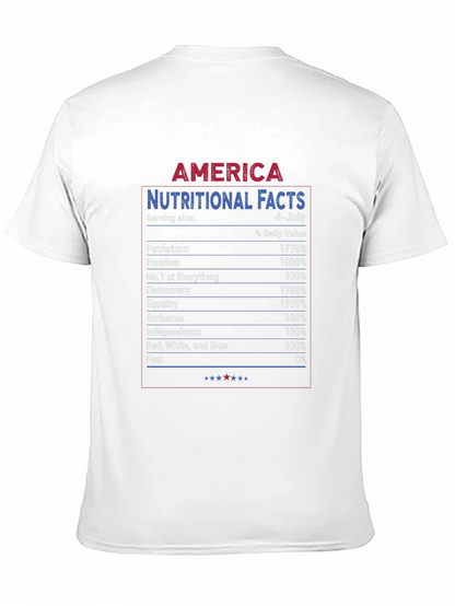 America Nutritional Facts 4th of July Patriotic T-Shirt